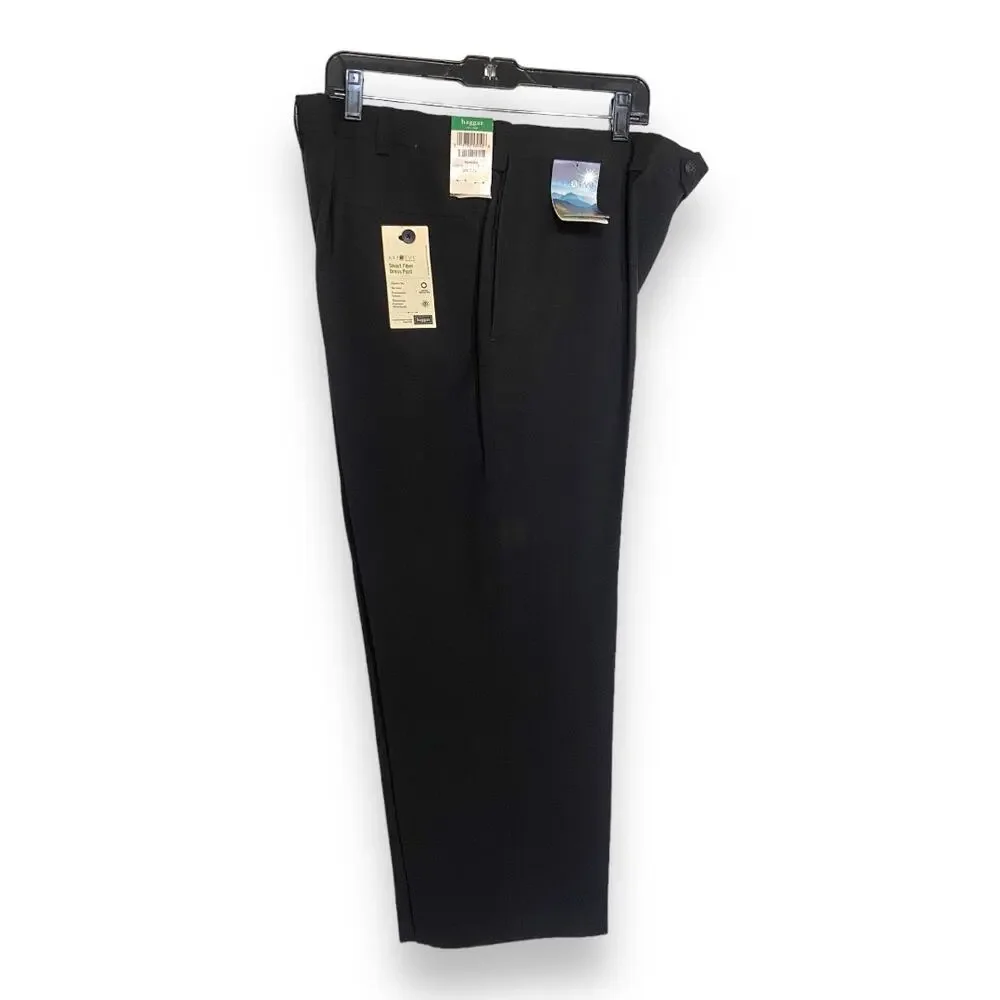 Haggar Mens Pants Sz 38 x 29‎ Repreve Stria Black Dress Smart Fiber Classic NEW